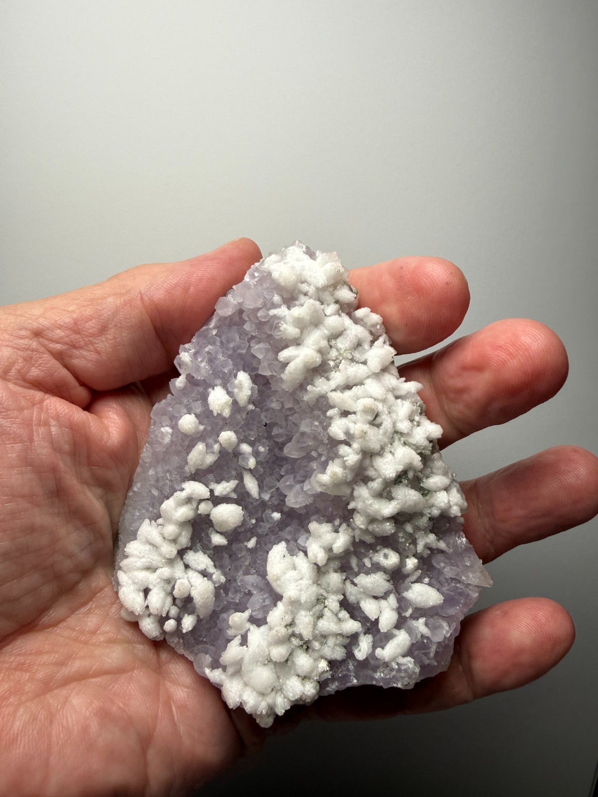Attn Collectors Amethyst with Snow White Calcite from Guanajuato, Mexico- RARE Attn Collectors Amethyst with Snow White Calcite from Guanajuato, Mexico- RARE