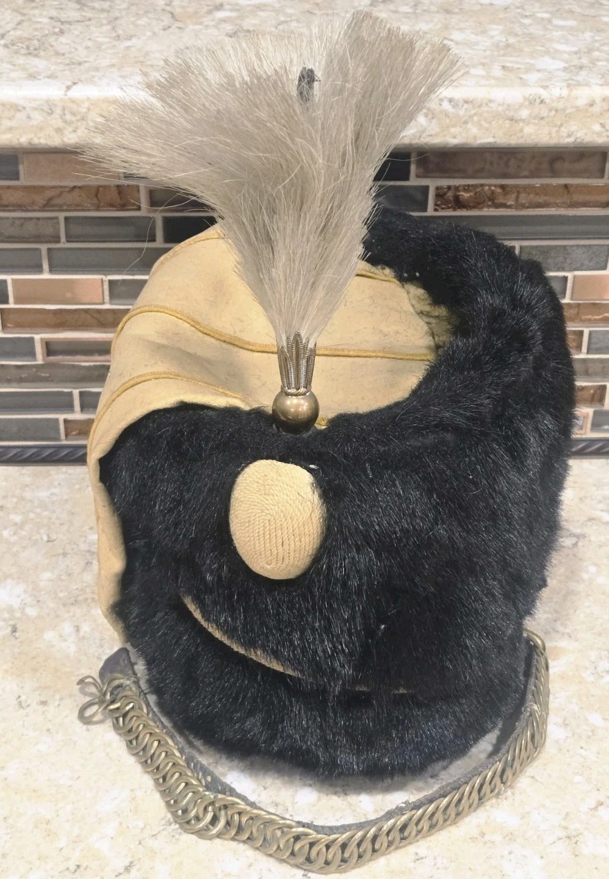 Authentic ANTIQUE British Hussars Busby Other Ranks With Plume 1910 Authentic ANTIQUE British Hussars Busby Other Ranks With Plume 1910