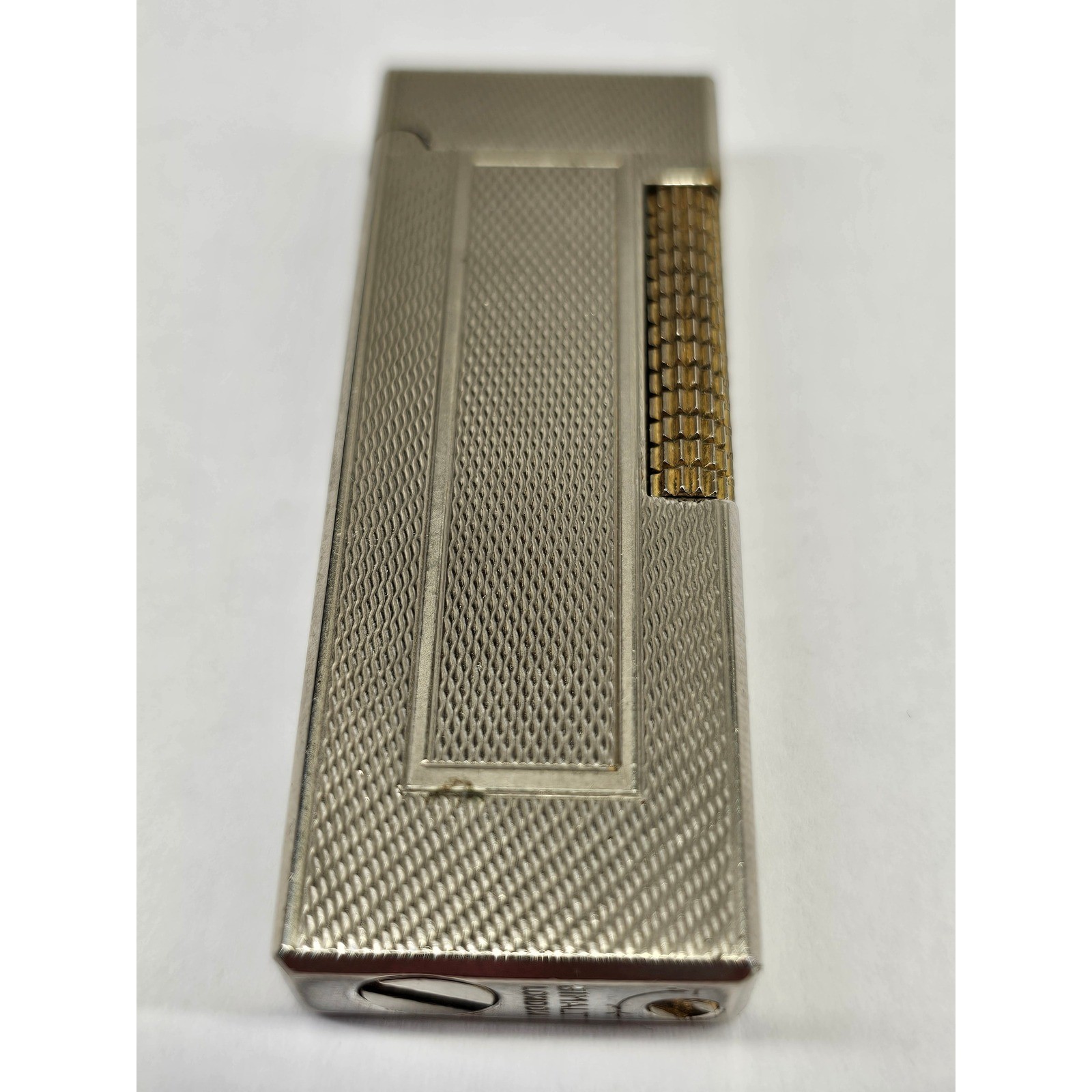 Rare Bimalt London Gas Lighter Sterling Silver Engraved Engine Turned Vintage