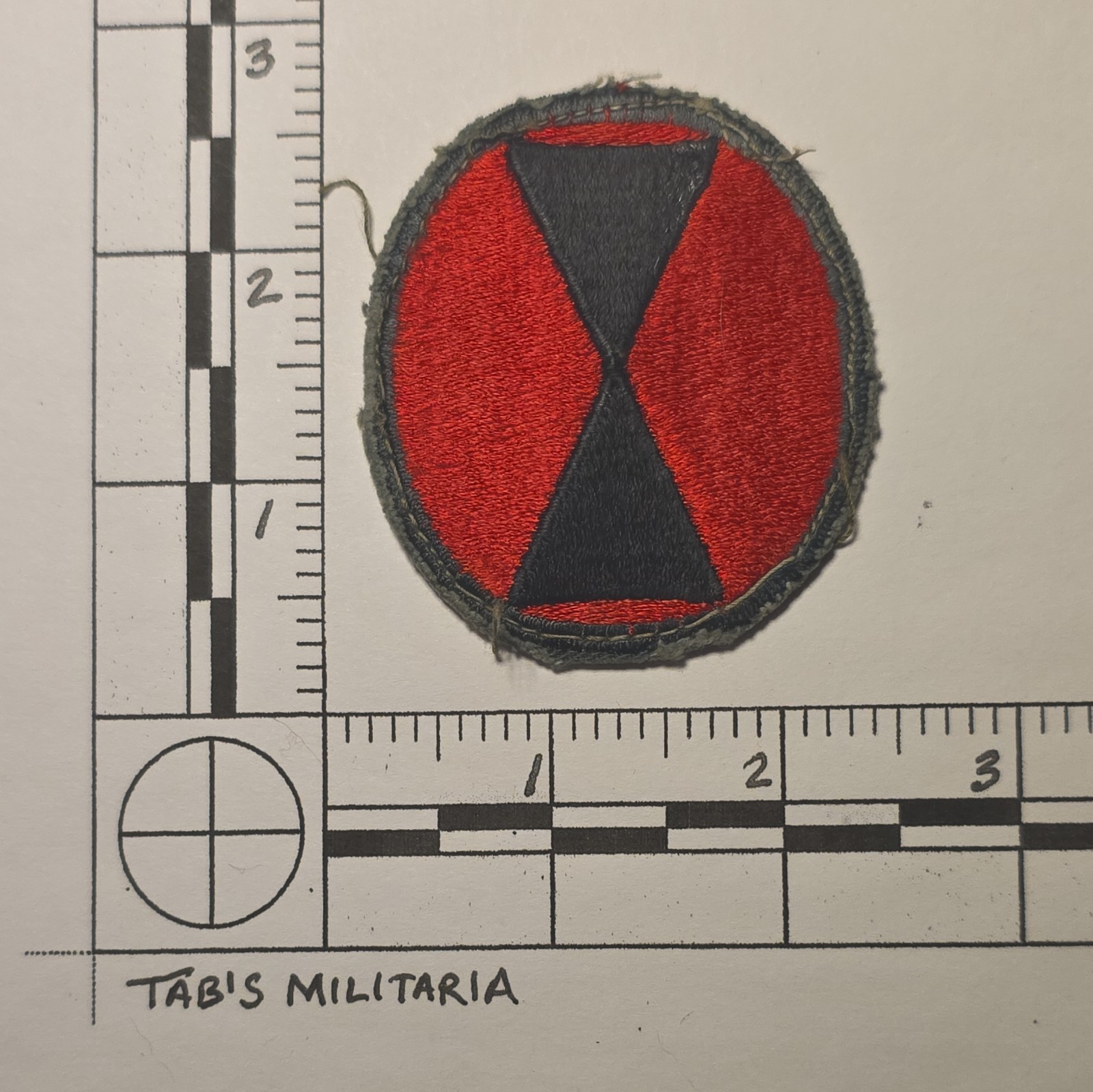 US Army post WW2 Vintage Original 7th Infantry Division AG border Patch D007a