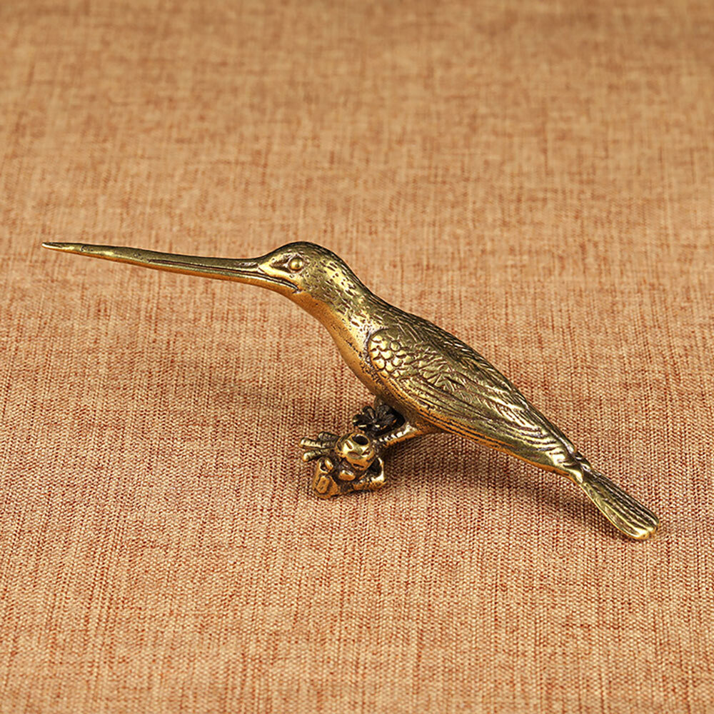 Small Solid Brass Bird Figurines Antique Statue Hummingbird Tea Knife Home Decor Small Solid Brass Bird Figurines Antique Statue Hummingbird Tea Knife Home Decor