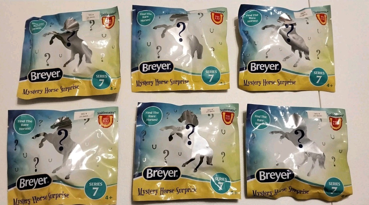 LOT OF 6~ BREYER STABLEMATES~MYSTERY HORSE SUPRISE~SERIES 7~NIP~BLIND BAGS