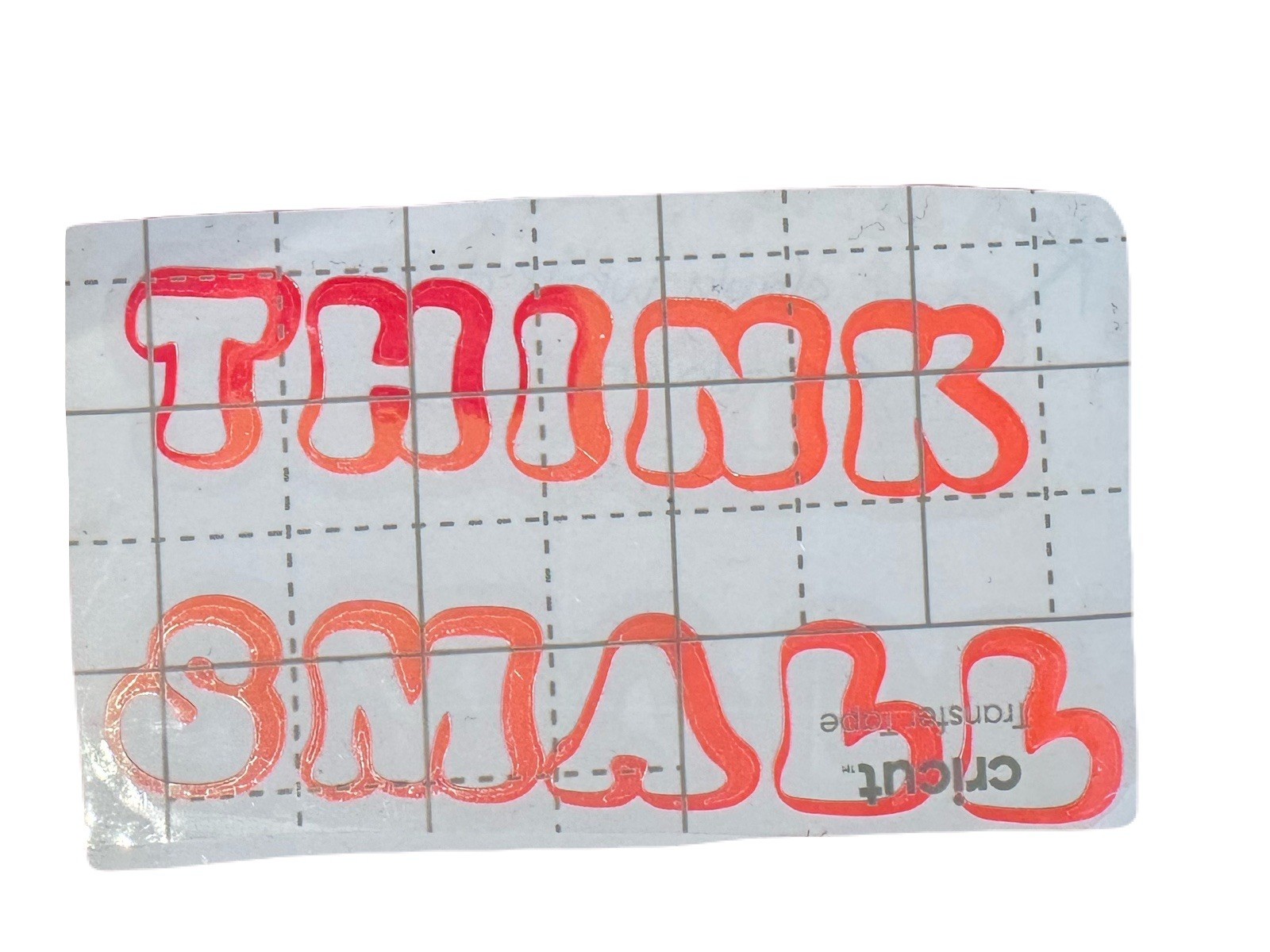 New THINK SMALL Decal Sticker Vinyl Shiny Holographic Pink Handmade 4”