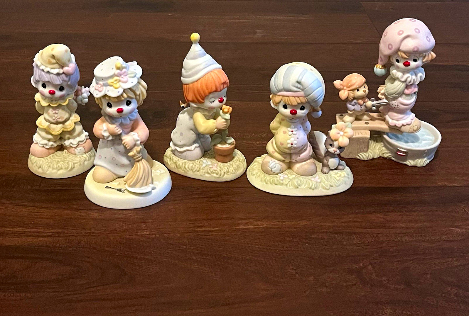 Precious Moments Limited Edition Red Nose Clown Series 5 Pc Set Rare