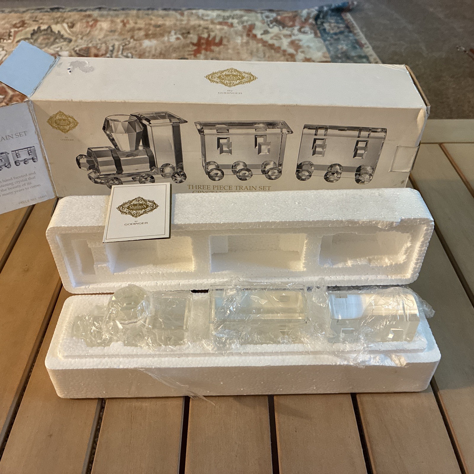 Vintage Shannon By Godinger Sculpted Crystal Train Set