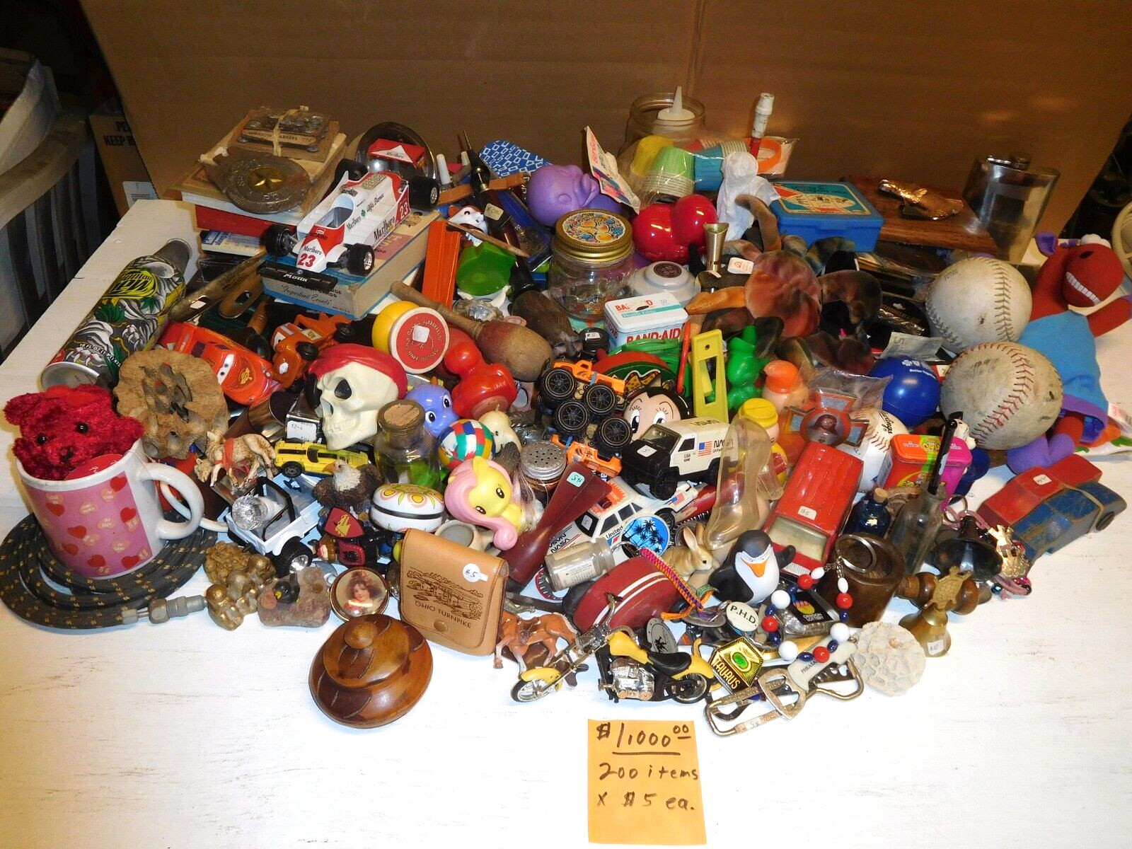 Lot of 200 Vintage $5 Items at Incredible 50% OFF Great Re-Sale Pile in 1 Box
