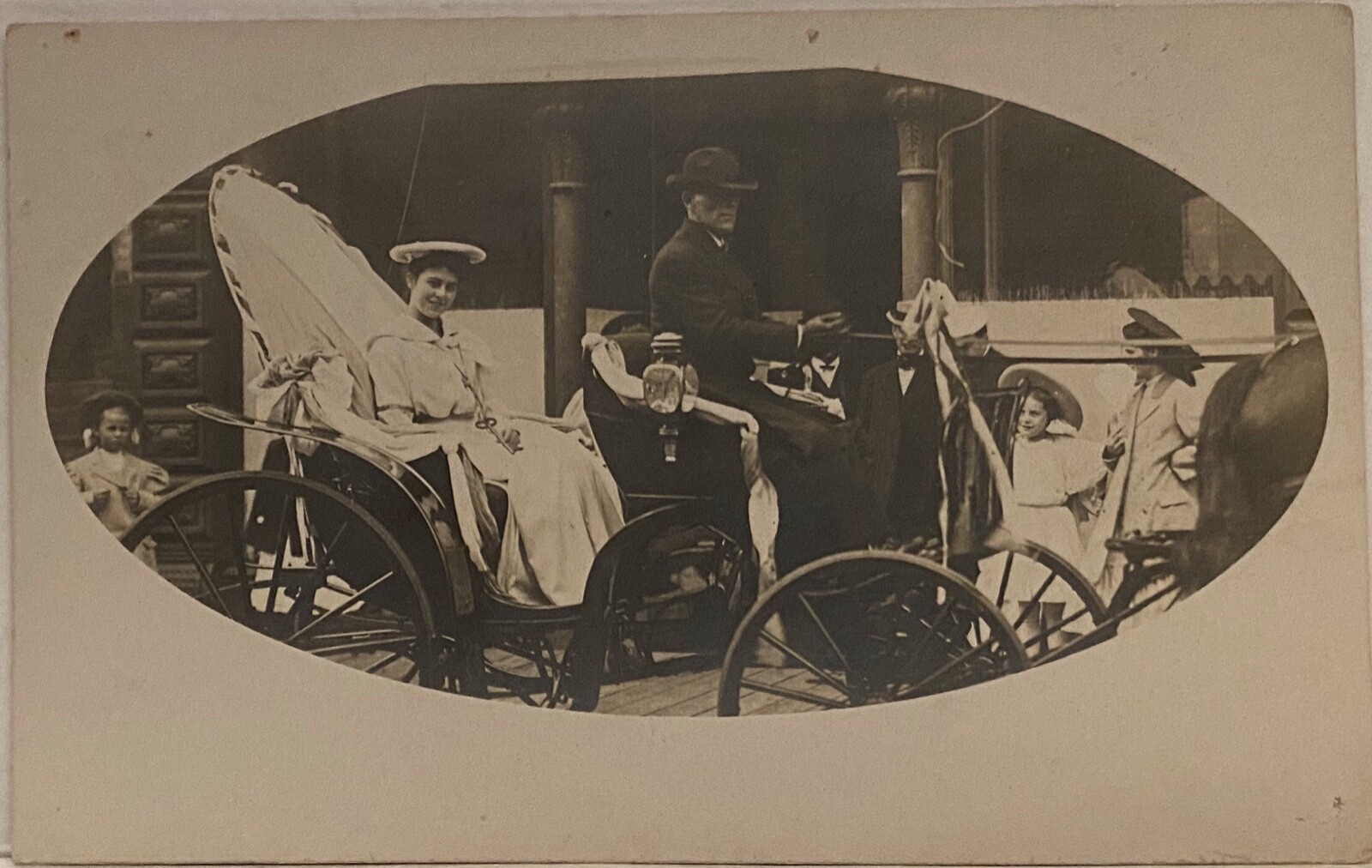 Real Photo Man Drives Parade Carriage~Pretty Woman Holds Large Key~RPPC Postcard Real Photo Man Drives Parade Carriage~Pretty Woman Holds Large Key~RPPC Postcard