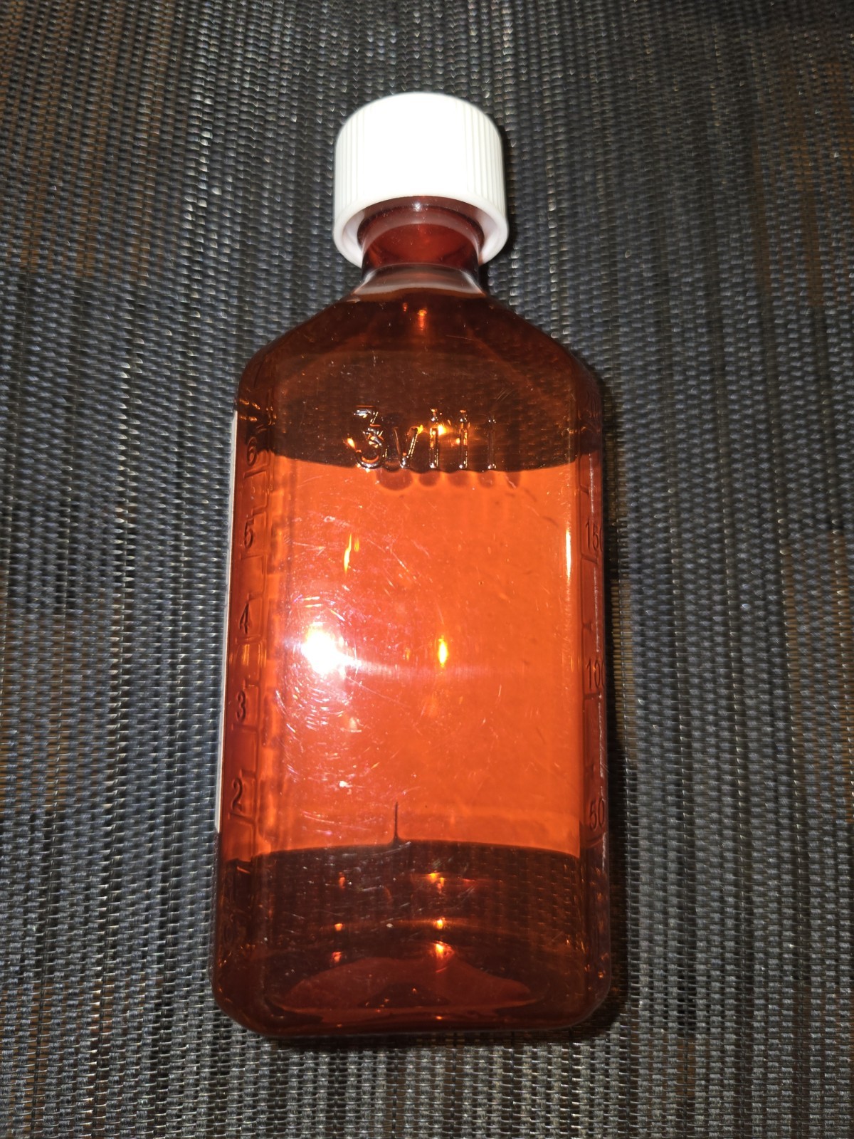 8oz Amber Graduated Syrup Bottle Child Resistant READ DESCRIPTION Lean Label 