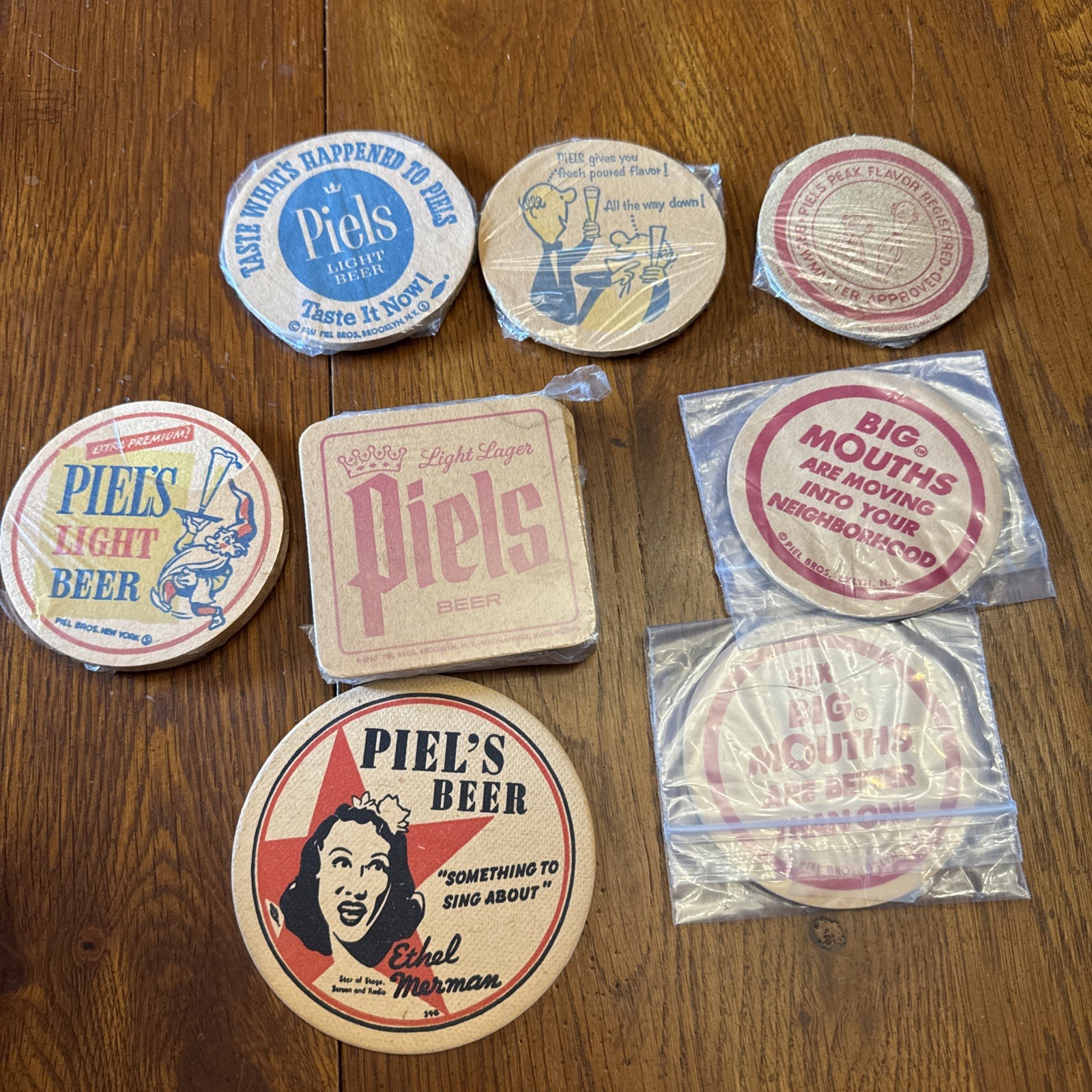 27 lot of Vintage PIEL’S Beer Coaster's~60's~USA~Beer~Man Cave(U)