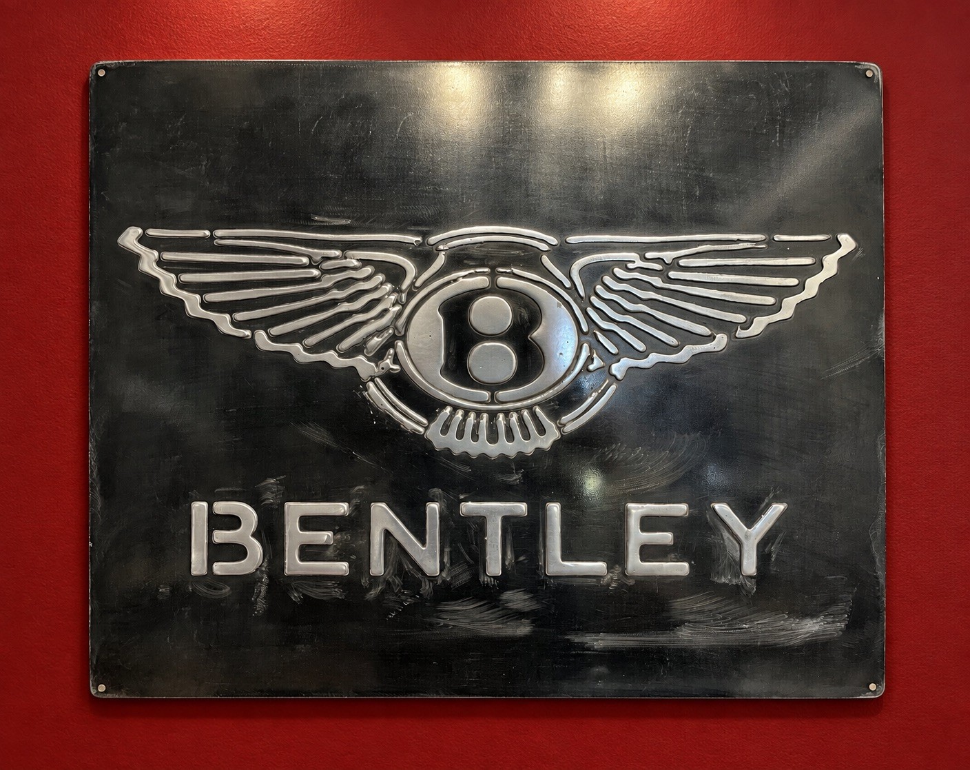Bentley Vintage Style Garage Sign 20x24 Handmade Aluminum Relief Metal Wall Art