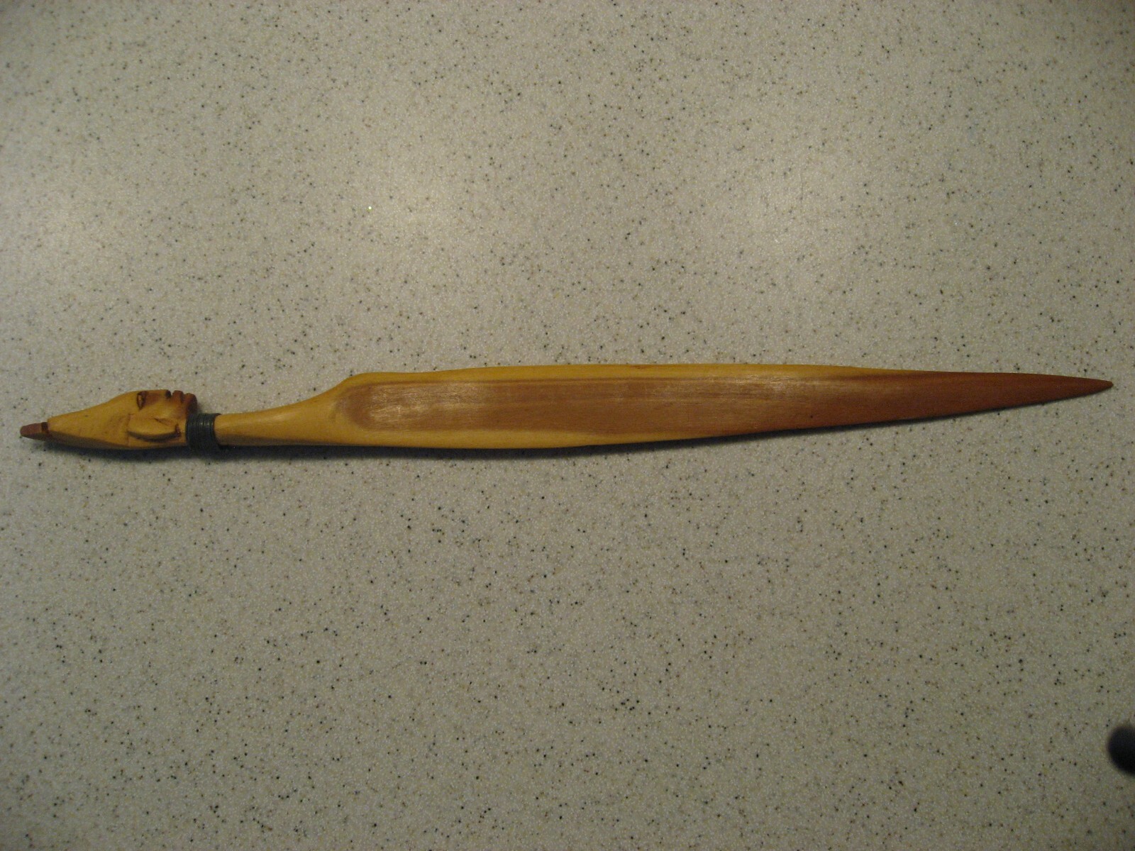 Vintage African Zulu Tribal Woman Hand Carved Wood Letter Opener Vintage African Zulu Tribal Woman Hand Carved Wood Letter Opener