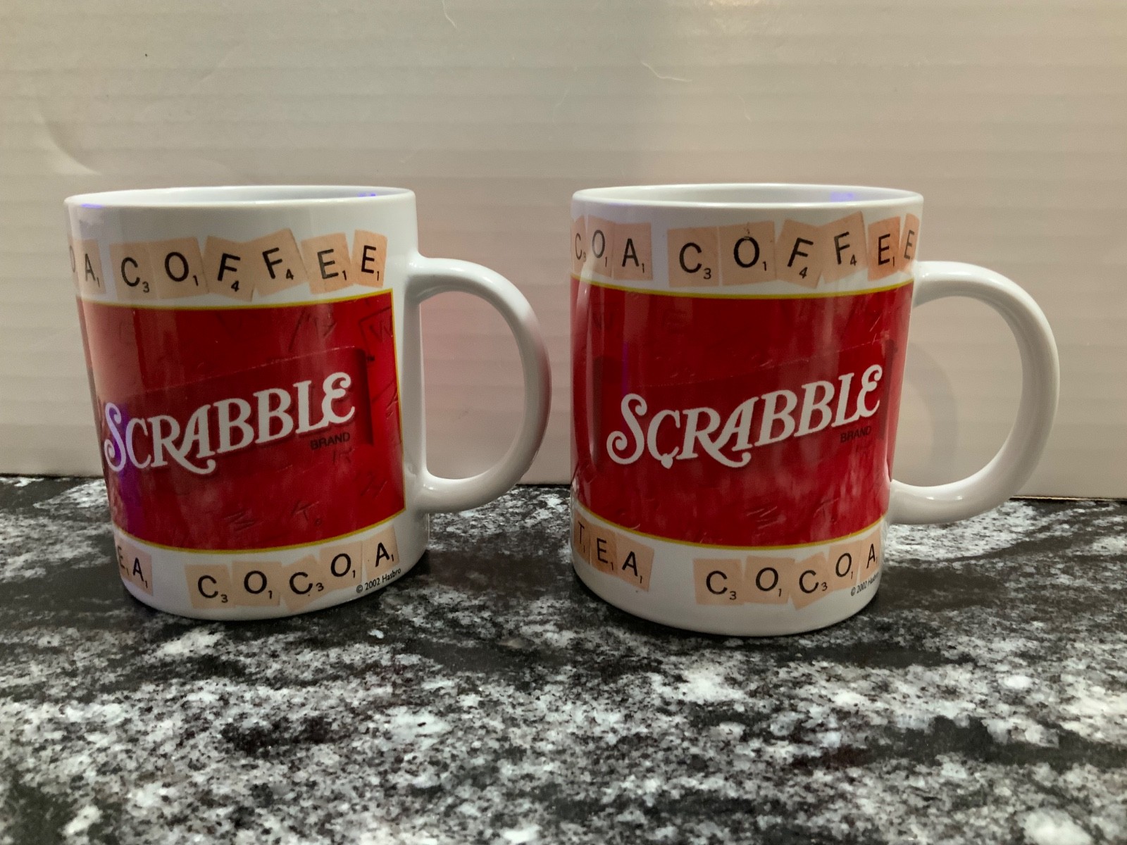 Set of 2 Scrabble Lovers Coffee Mugs 10 Oz Cocoa Coffee Tea 2002 A+ Set of 2 Scrabble Lovers Coffee Mugs 10 Oz Cocoa Coffee Tea 2002 A+