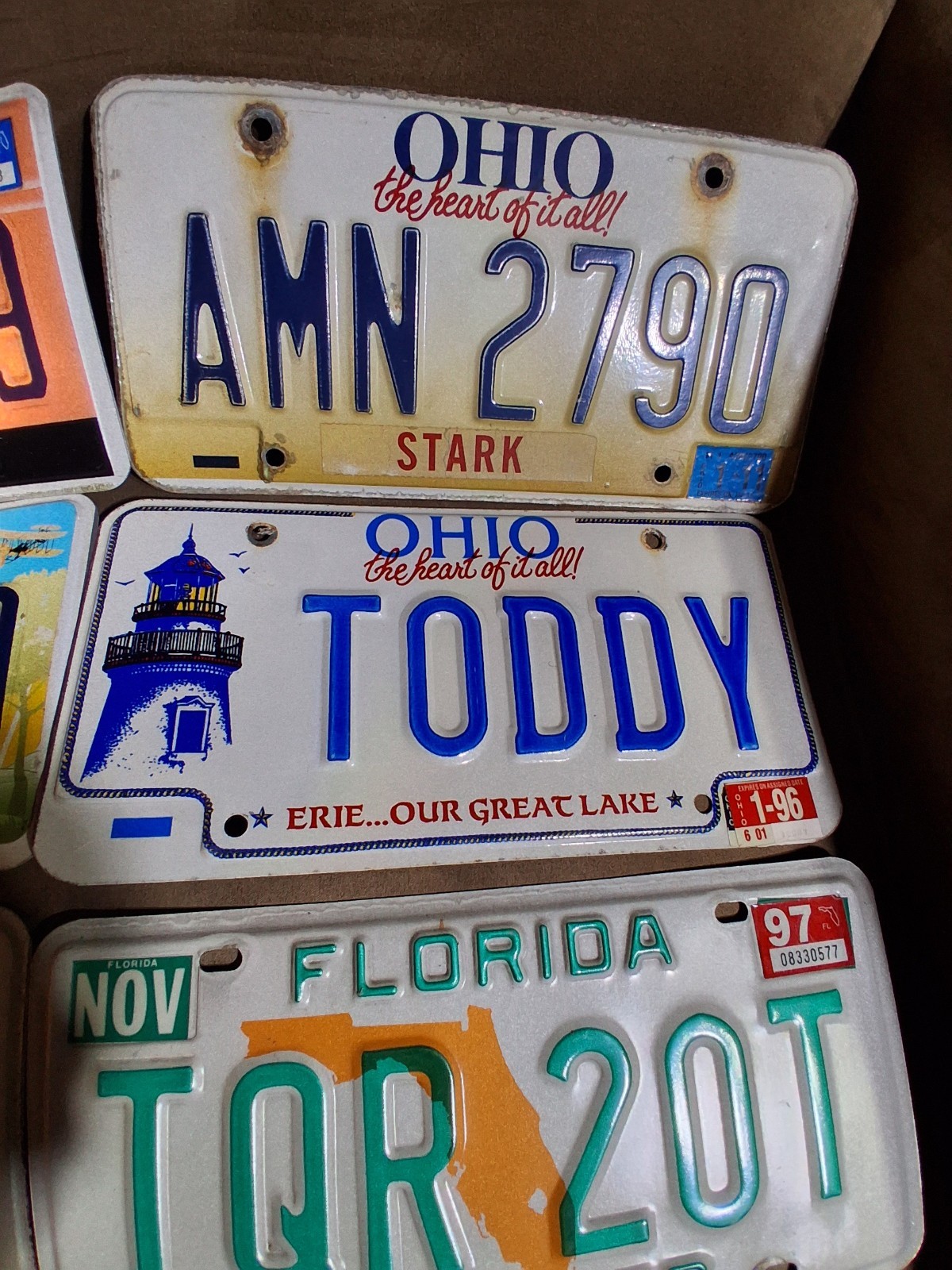  VINTAGE LICENSE PLATES 7 Ohio Florida 1976 N Up 1990s 1