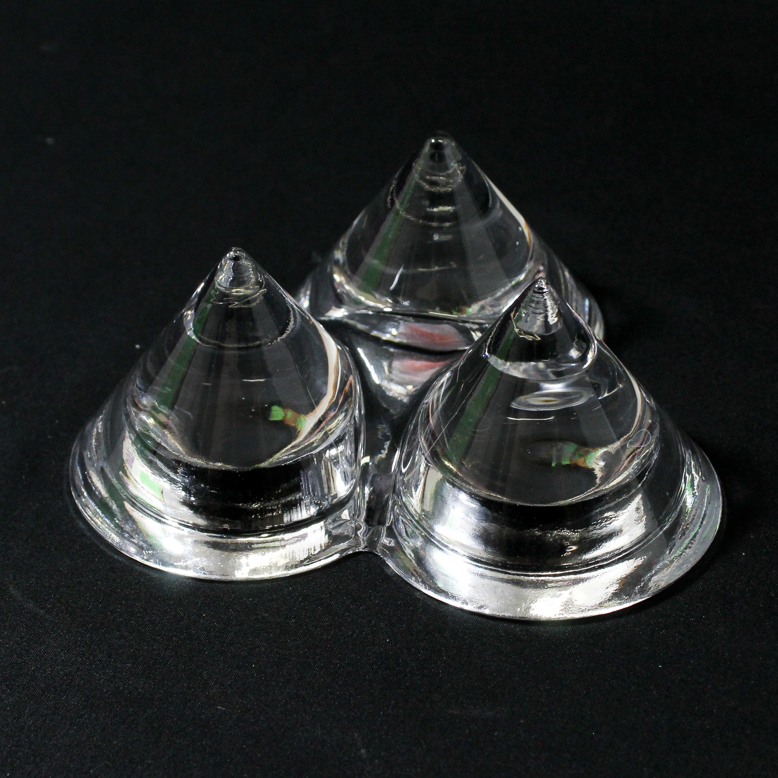 Retired Partylite Diamond Trio Tealight Candle Holder Heavy Glass