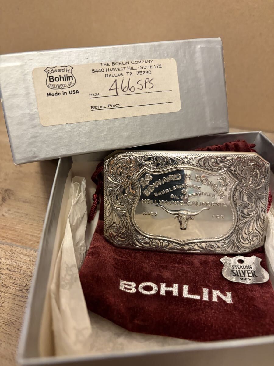 EDWARD H. BOHLIN 466SPS Sterling Silver 925 Trophy Buckle Made in USA