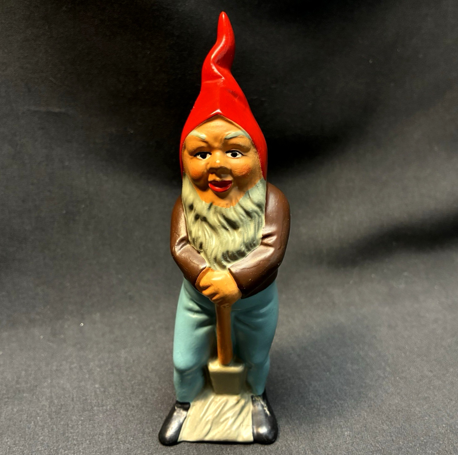 Vintage German Garden Gnome Holding Shovel Figure 6\