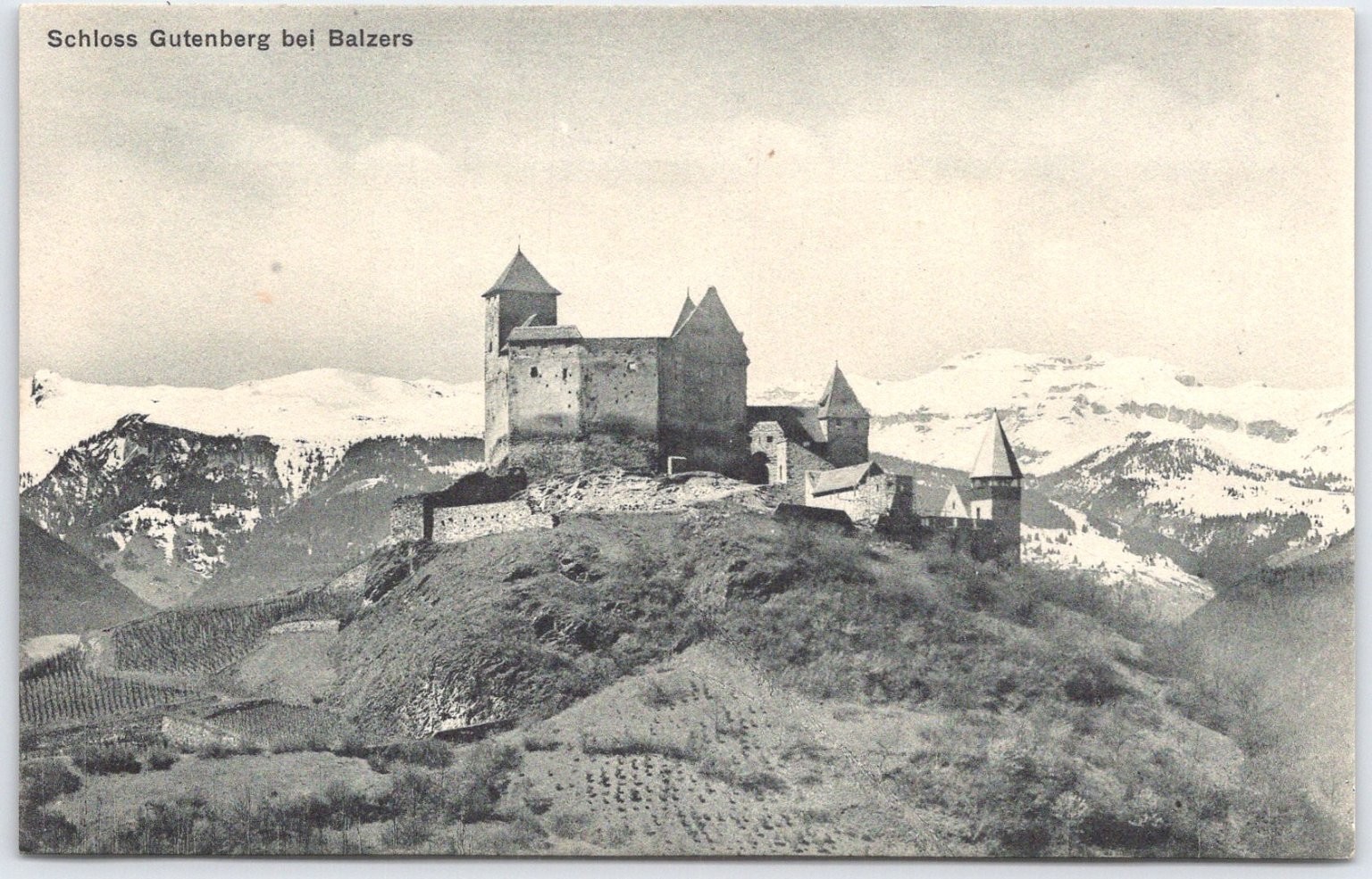 Vintage Schloss Gutenberg Balzers Liechtenstein Castle Mountain Postcard Vintage Schloss Gutenberg Balzers Liechtenstein Castle Mountain Postcard