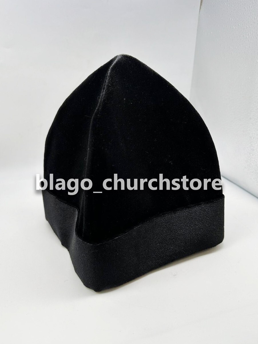 Black Orthodox Skufia Church Clerics Hat Velvet 23.22\