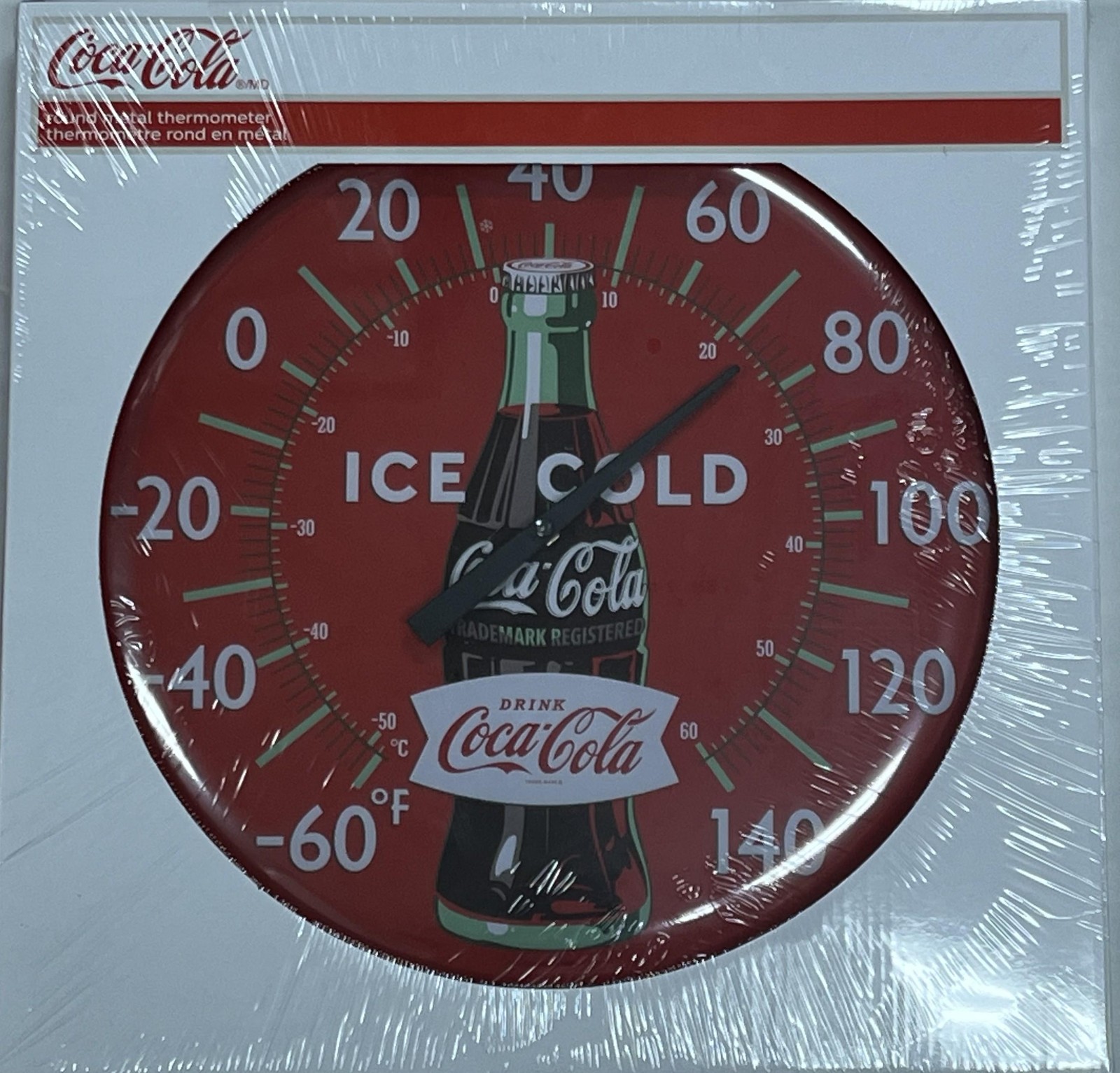 Coca-Cola Round Metal Wall Thermometer 90056 Coke Garage Bar Decor 12 Inch Coca-Cola Round Metal Wall Thermometer 90056 Coke Garage Bar Decor 12 Inch