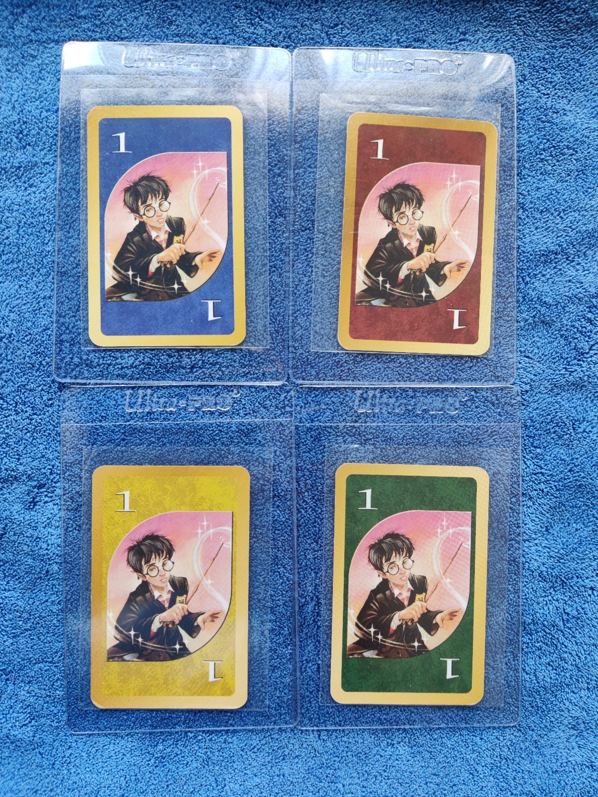2000 Uno Harry Potter Sorcerer’s Stone Harry Potter #1 TRUE ROOKIE Set of 4 RARE