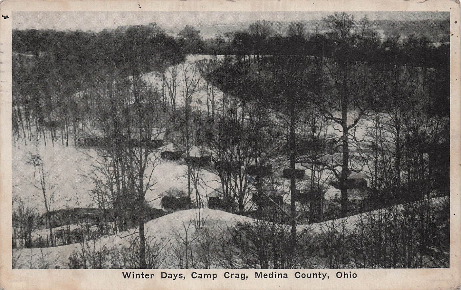 YMCA  Camp Crag Medina County Ohio Cottage Lodge Vtg Postcard I39