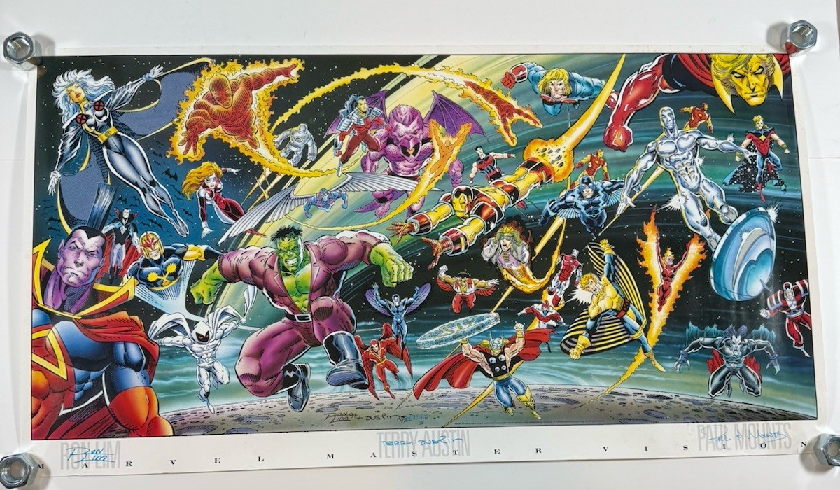 ORIGINAL 1991 Marvel Master Vision Poster Paul Mounts Terry Austin Ron Kim 90s ORIGINAL 1991 Marvel Master Vision Poster Paul Mounts Terry Austin Ron Kim 90s