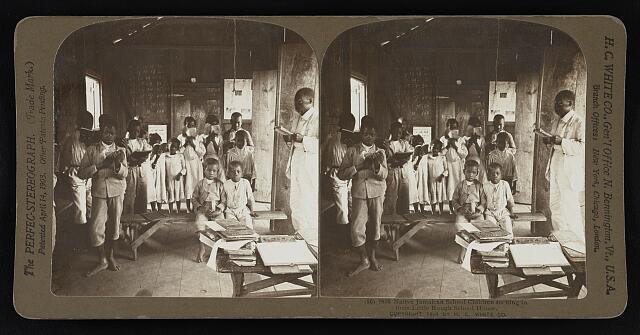 Jamaica Native Jamaican school children reciting in their little - Old Photo