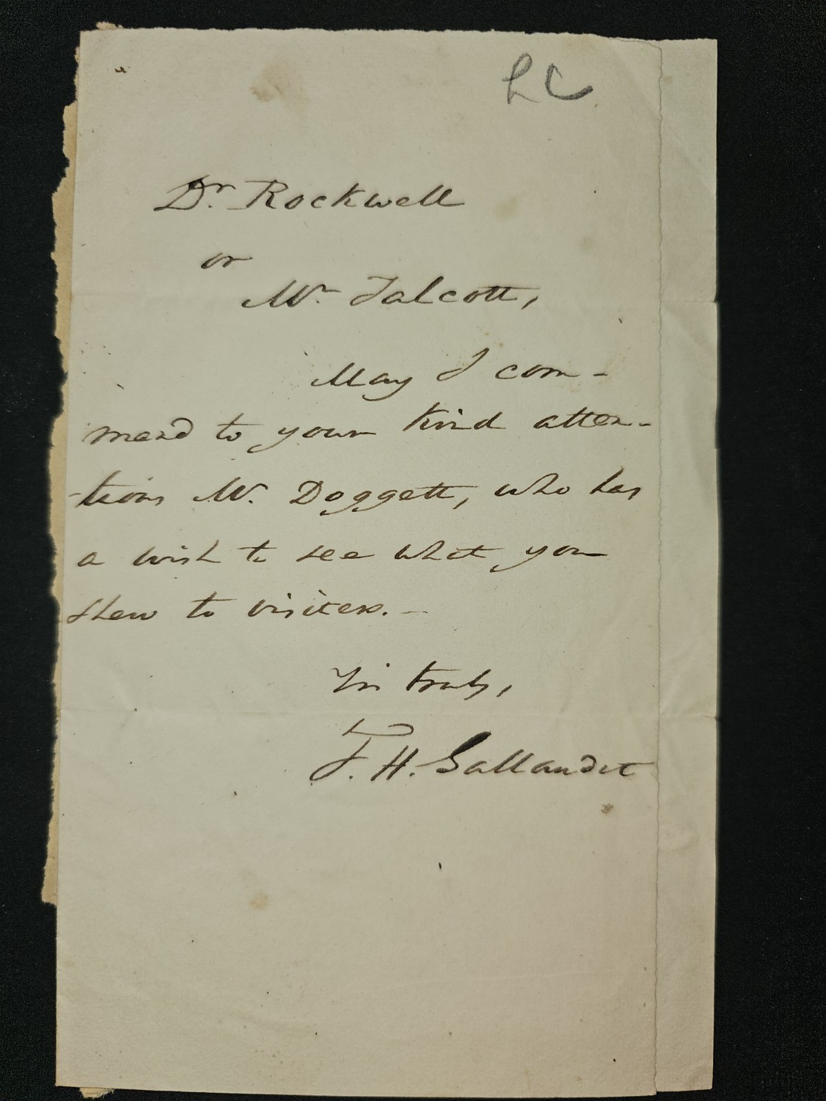 1840s Rev. Thomas Hopkins Gallaudet ALS Signed Letter Hartford Retreat Rockwell