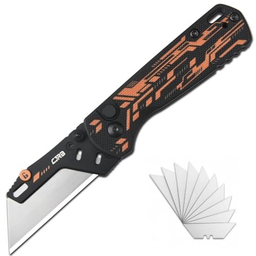 Folding Utility Knife with G10 Handle & 10 Replacement Blades Set Folding Utility Knife with G10 Handle & 10 Replacement Blades Set
