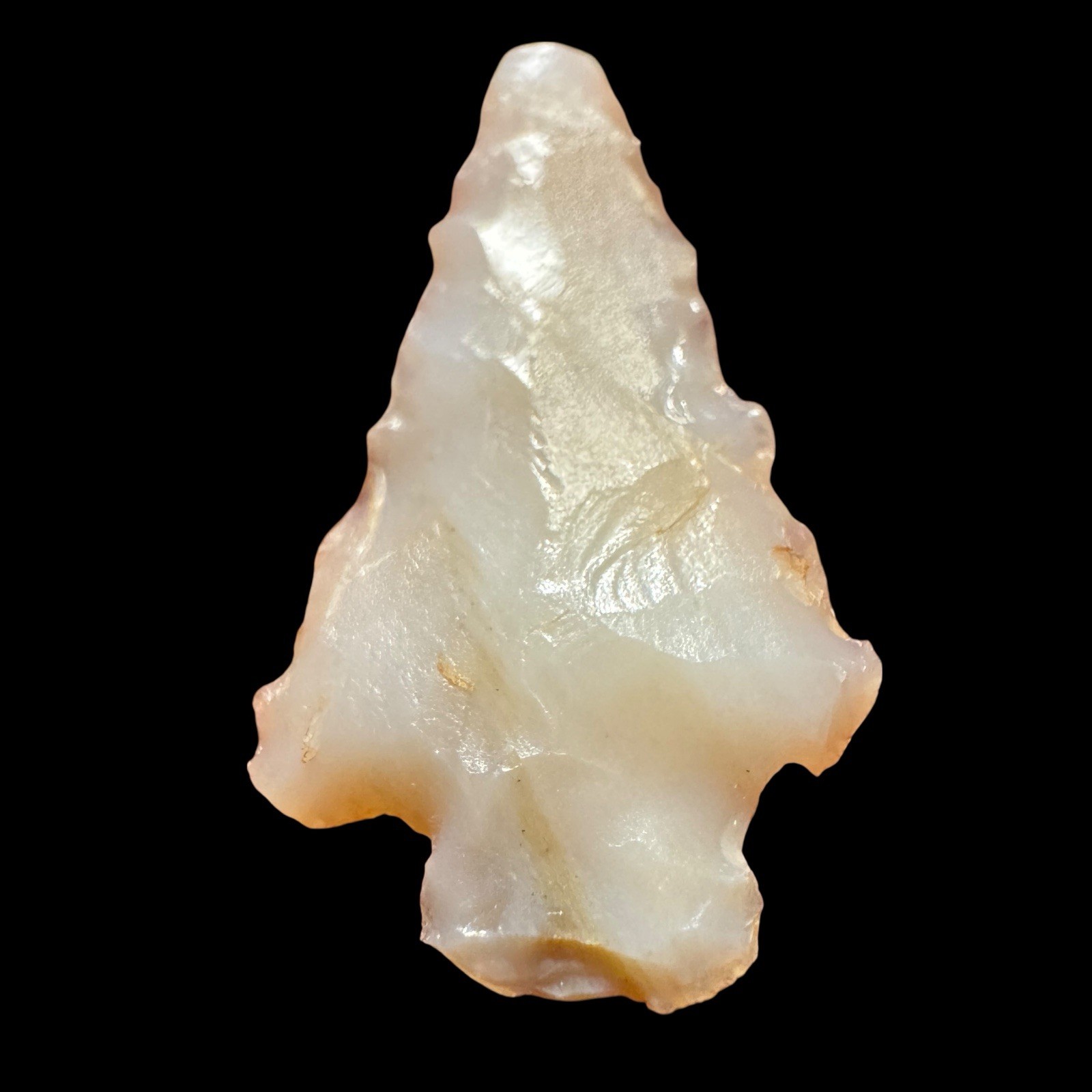 Yavapai Arizona Archaic Arrowhead White Opal Side Notch Straight Stem 24mm