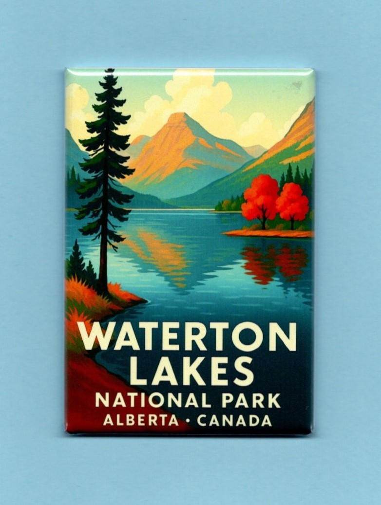 WATERTON LAKES NATIONAL PARK *2X3 FRIDGE MAGENT* ALBERTA CANADA ROCKY MOUNTAINS