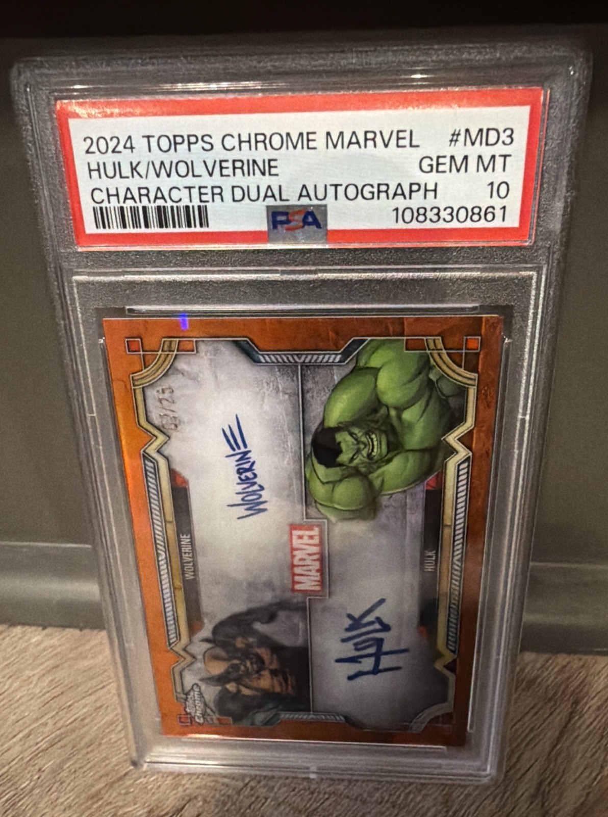 2024 Topps Chrome Marvel Character Dual Auto WOLVERINE AND HULK /25 (PSA 10) 2024 Topps Chrome Marvel Character Dual Auto WOLVERINE AND HULK /25 (PSA 10)