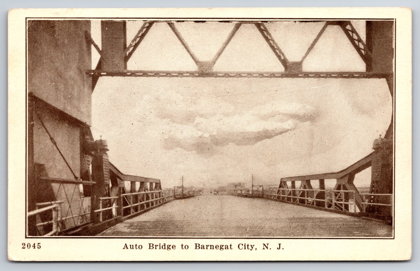 Auto Bridge to Barnegat City New Jersey Drawbridge Long Beach Island? Postcard