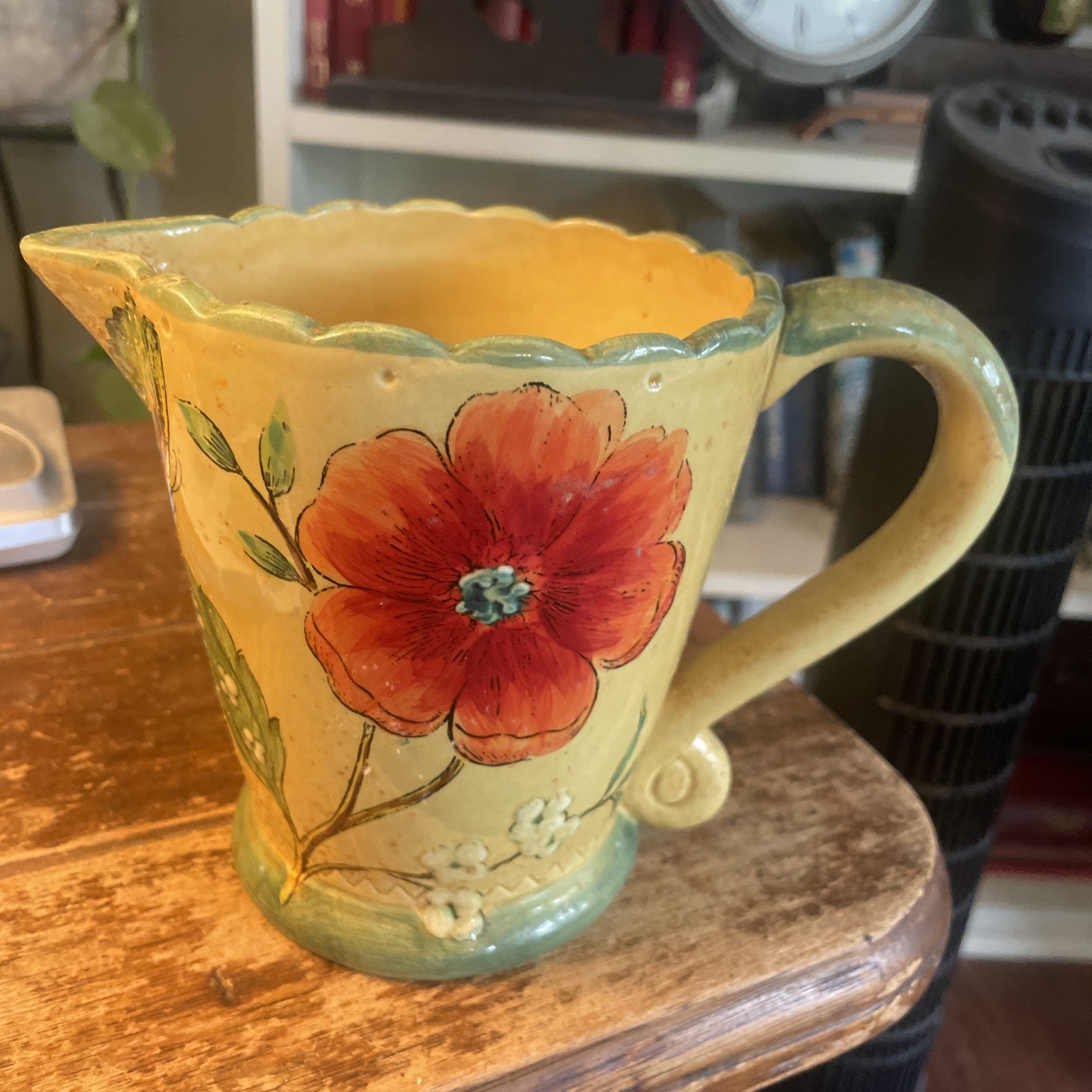 Poppy Blossom/Flower Print Large 6 “Pitcher By Maxcera Gold Poppy Blossom/Flower Print Large 6 “Pitcher By Maxcera Gold