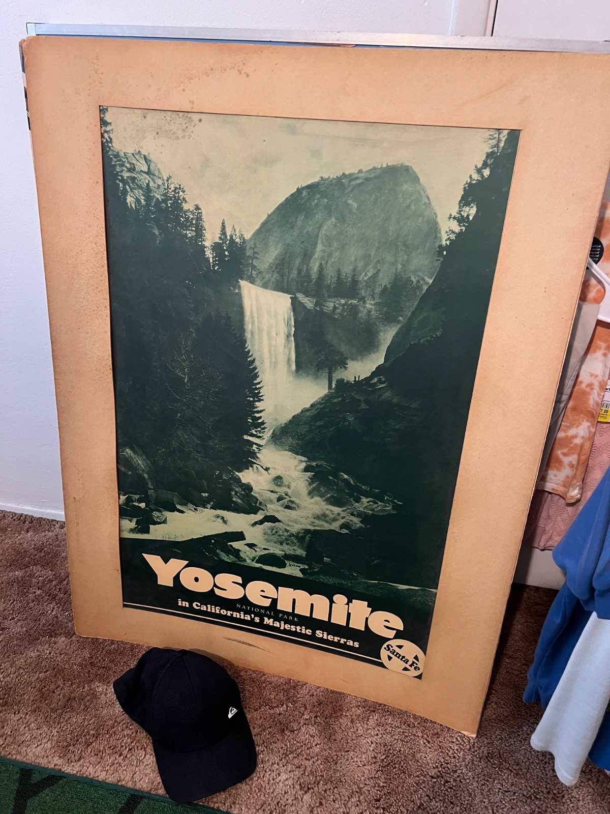 RARE Yosemite California c. 1930s. This Is A Beautiful Santa Fe Railroad Poster