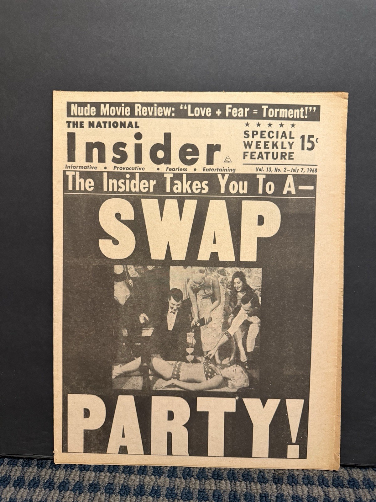 1968 The National Insider Newspaper, Nun Turns Prostitute, Jim Garrison (VRN10L