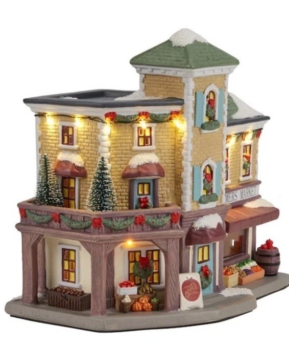 Carole Towne Christmas Farmers Market LED LIT Holiday Village Carole Towne Christmas Farmers Market LED LIT Holiday Village
