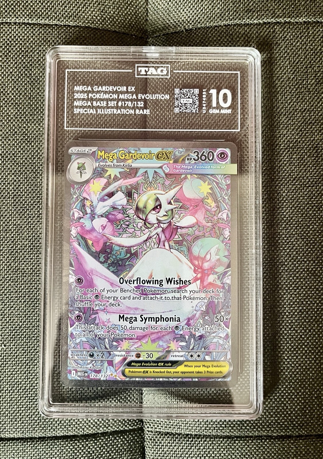 Mega Gardevoir EX 178/132 Me01: Mega Evolution Tag 10 Gem Mint
