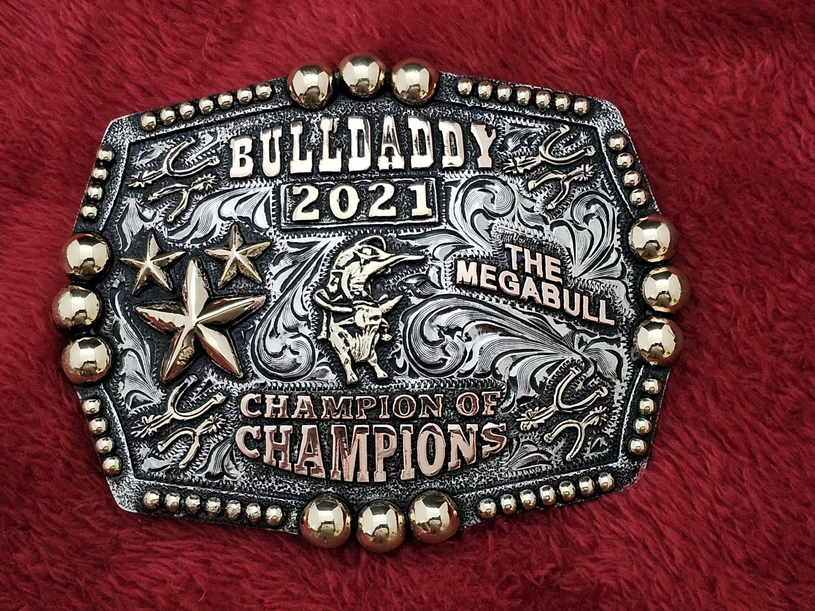 Mega Bull☆Bull Daddy☆Bull  Riding☆2021☆RODEO CHAMPION TROPHY BUCKLE☆Rare☆31