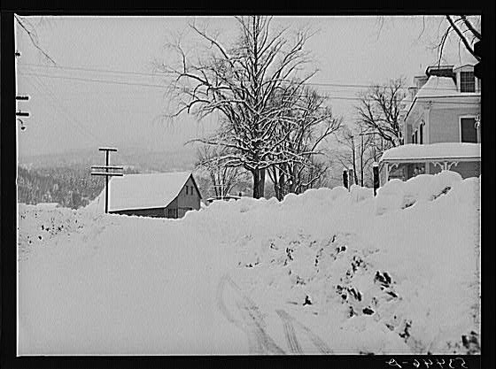 North Conway New Hampshire 1940 Snowy Street View Farm Security Administration