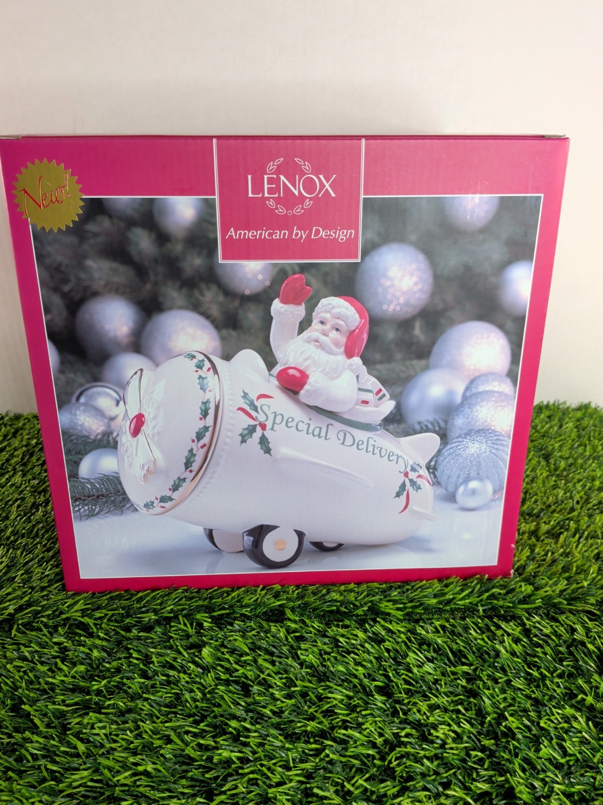 Lenox Special Delivery Santa's Airplane Cookie Jar NIB