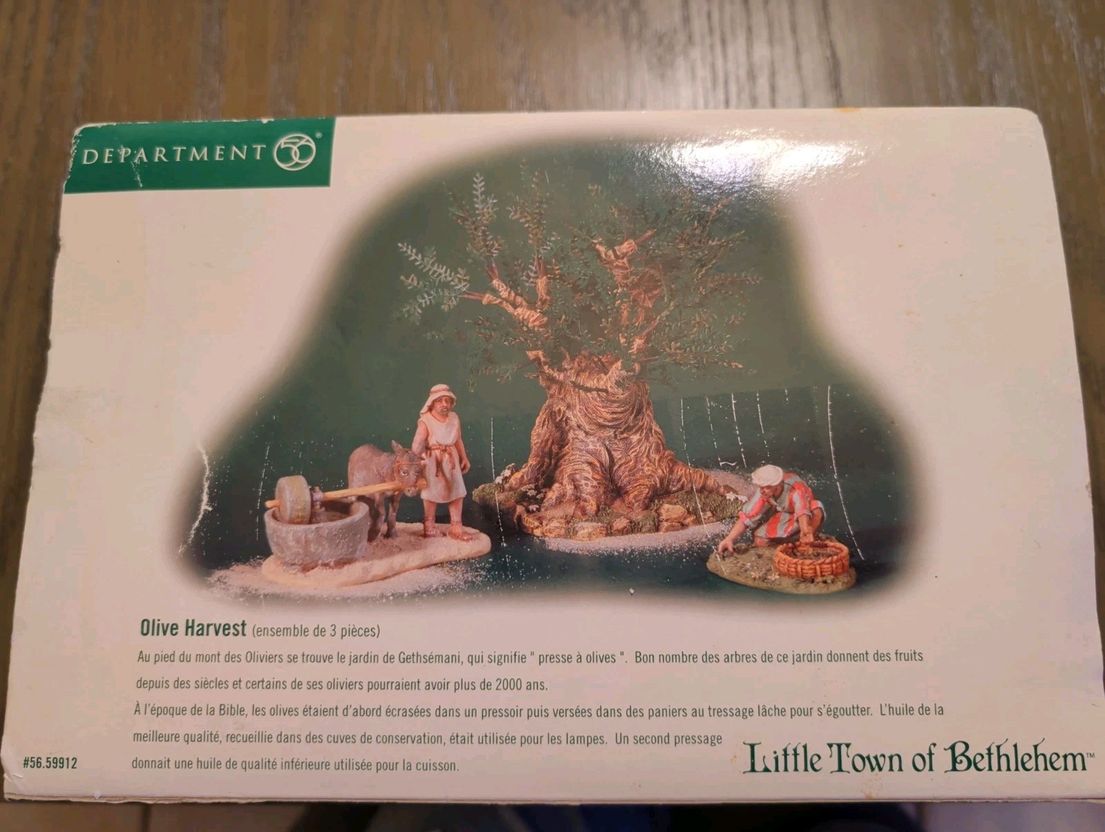 Vintage Dept 56 Little Town of Bethlehem Olive Harvest Set of 3 Biblical Decor
