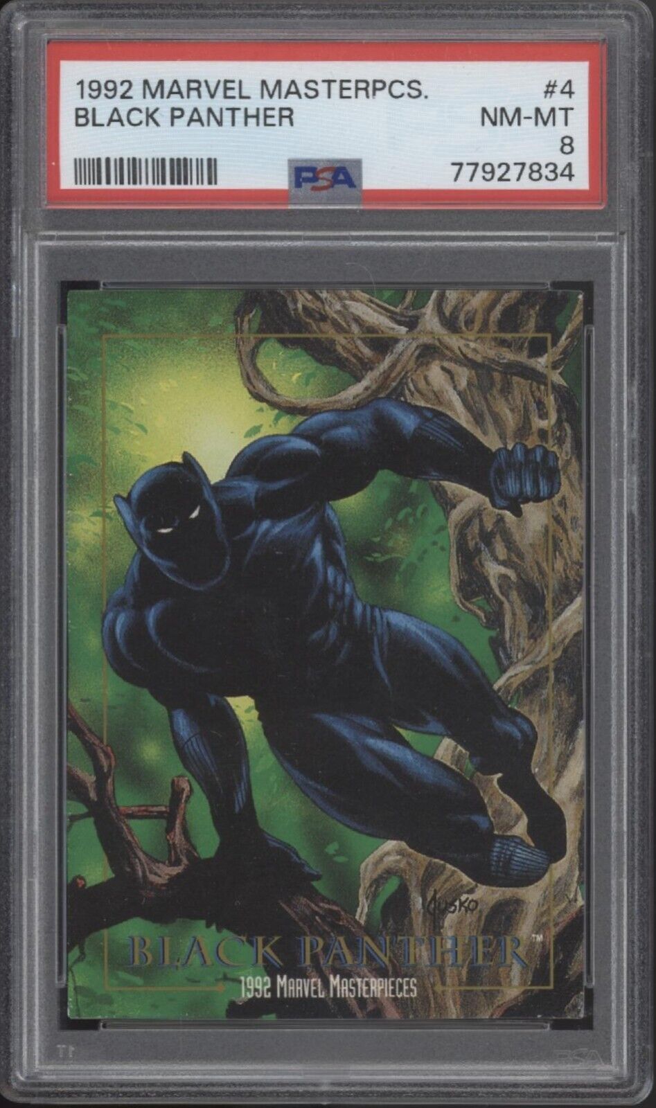Black Panther 1992 Skybox Marvel Masterpieces #4 PSA 8