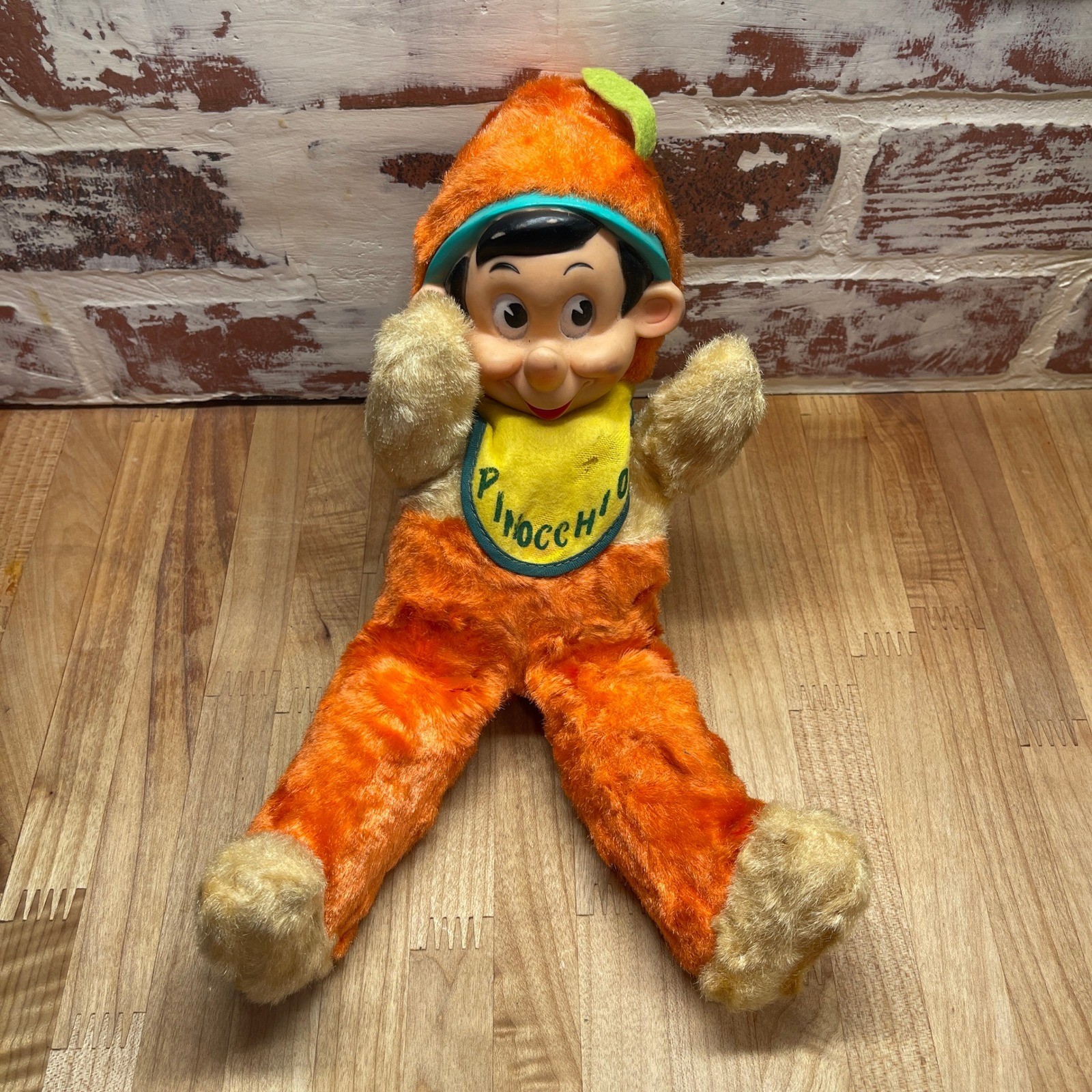 Vintage Gund Disney Pinocchio Rubber Face Plush Toy 12 Inch Brooklyn NY 1950s