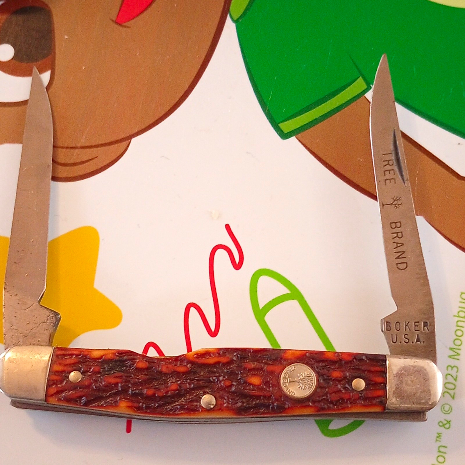 Böker 9572  Tree Brand Pocketknife 2-Blade Stainless Slipjoint Brown Handle 1972