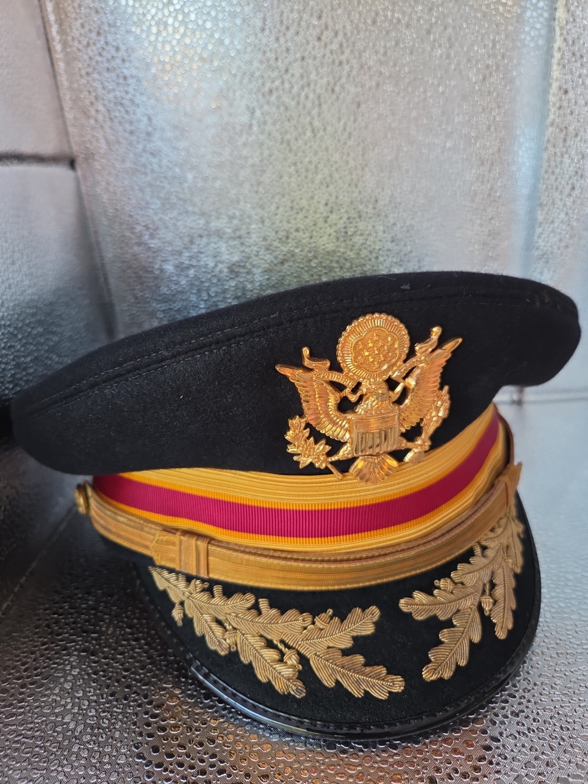 Vtg 1950s US Army Field Grade Officer Dress Blue Visor Cap Hat Bullion 7 QMC Vtg 1950s US Army Field Grade Officer Dress Blue Visor Cap Hat Bullion 7 QMC