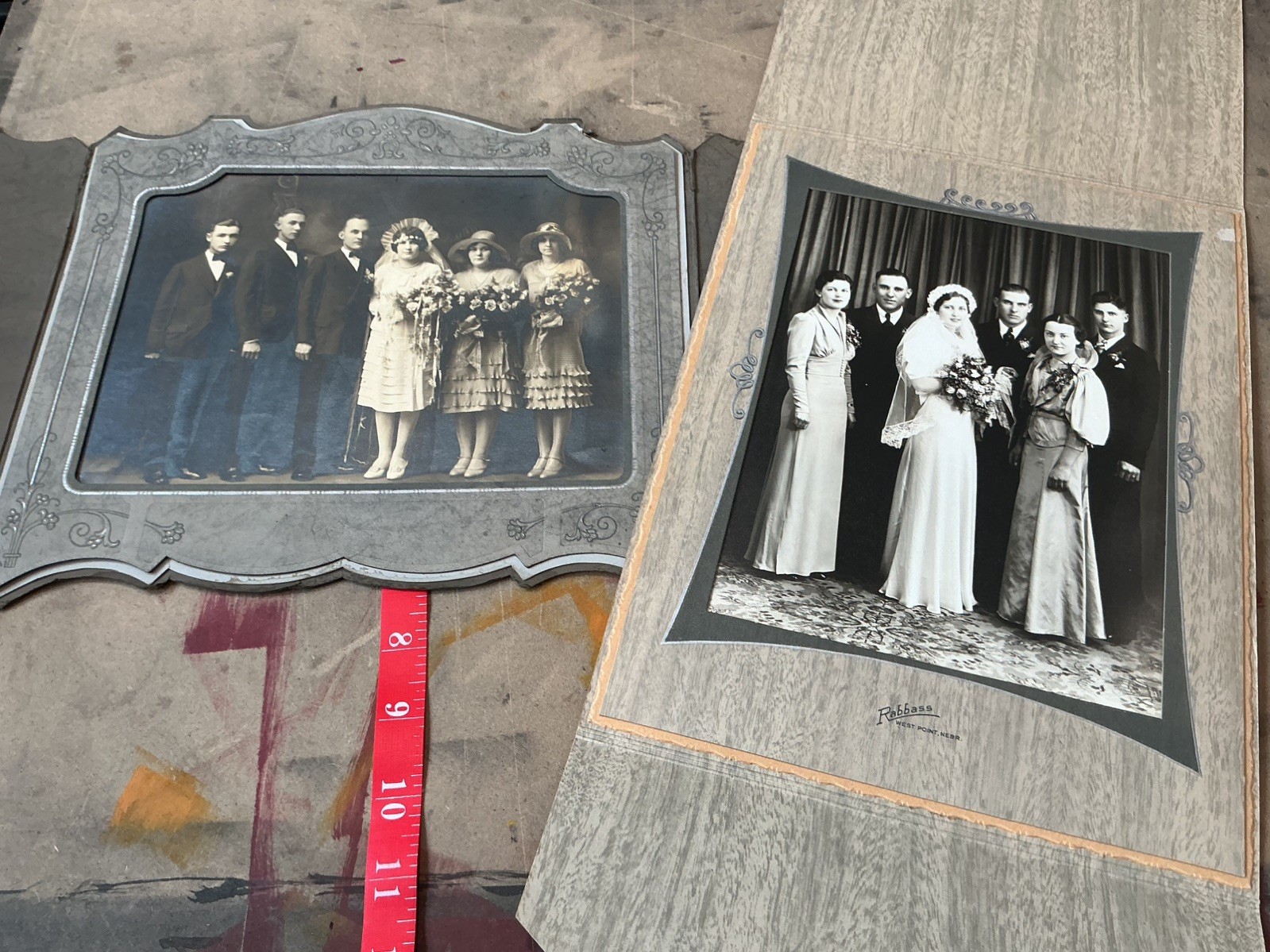 2 Antique 1920s 1930s Wedding Photos Flapper Dresses Dramatic Collars Fashion 2 Antique 1920s 1930s Wedding Photos Flapper Dresses Dramatic Collars Fashion