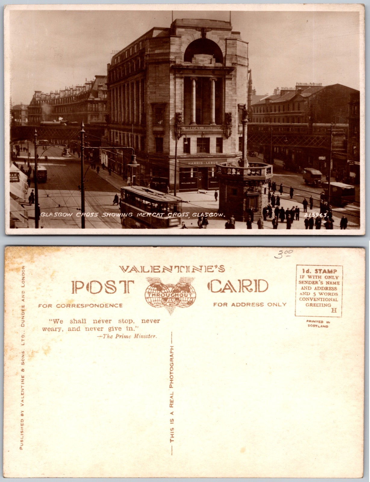 RPPC Glasgow Scotland Mercat Crofts Photo Postcard