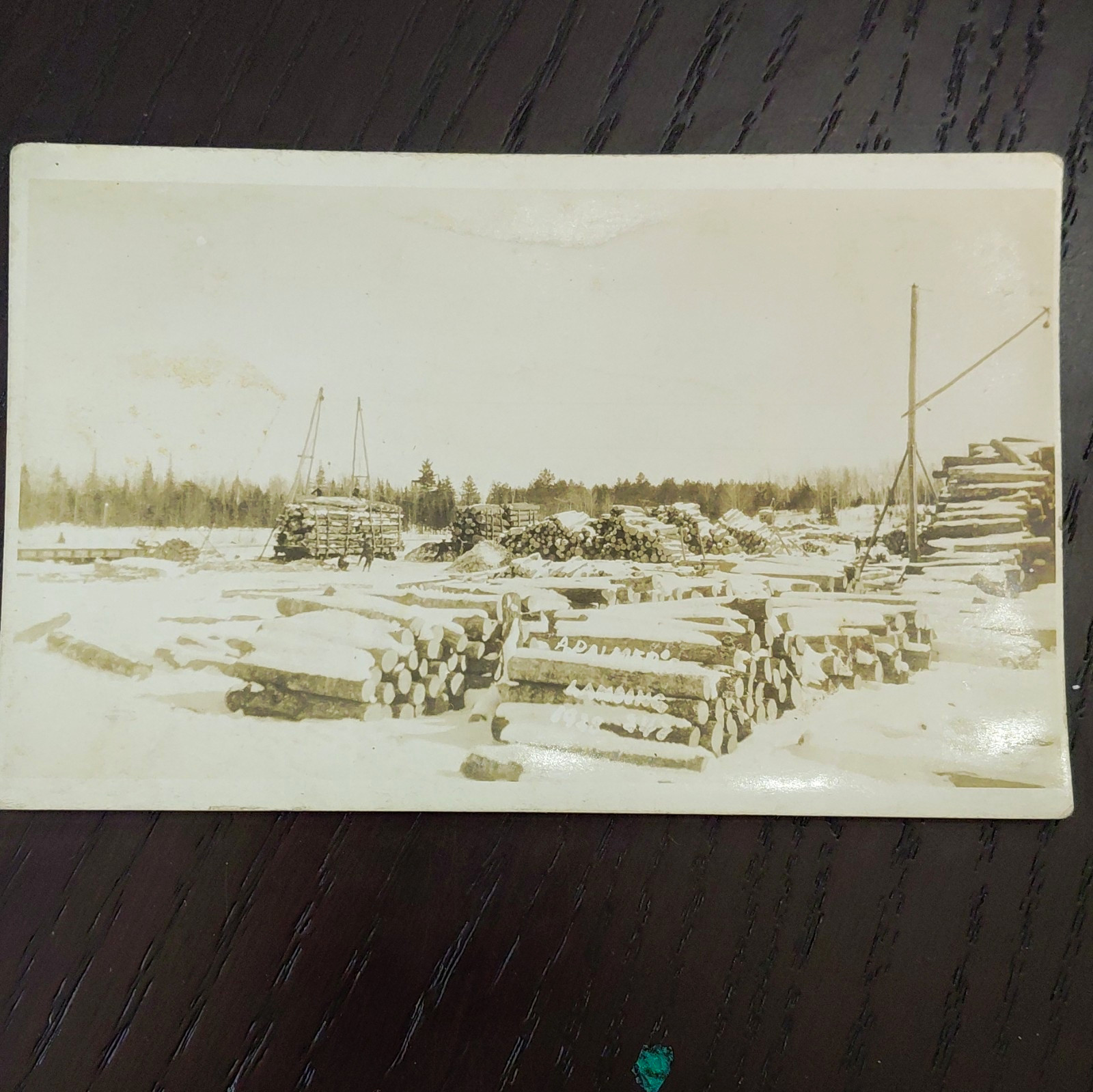 Adilmont Michigan Logging Lumber Yard Real Photo RPPC Divided Back Unposted Adilmont Michigan Logging Lumber Yard Real Photo RPPC Divided Back Unposted