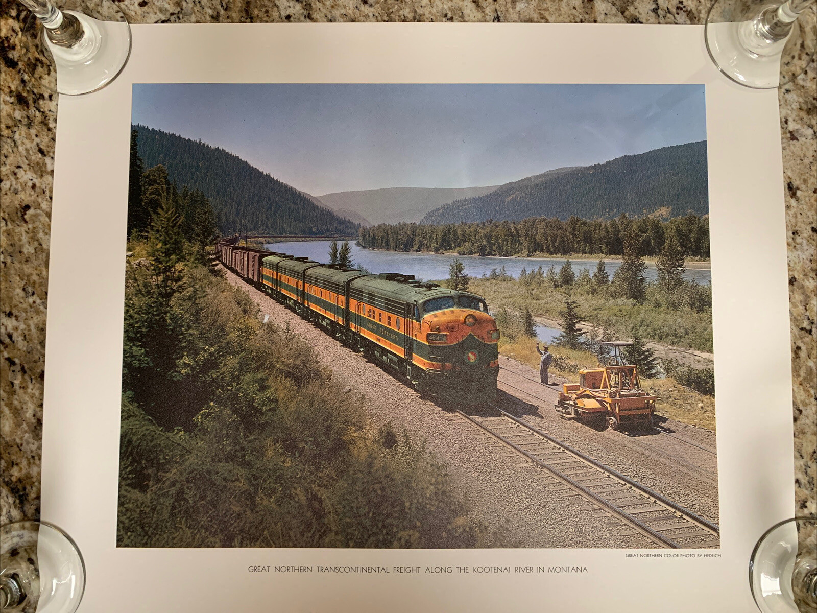 Kootenai River Montana 17”x14” Original Print By Great Northern Hedrick Exclnt Kootenai River Montana 17”x14” Original Print By Great Northern Hedrick Exclnt